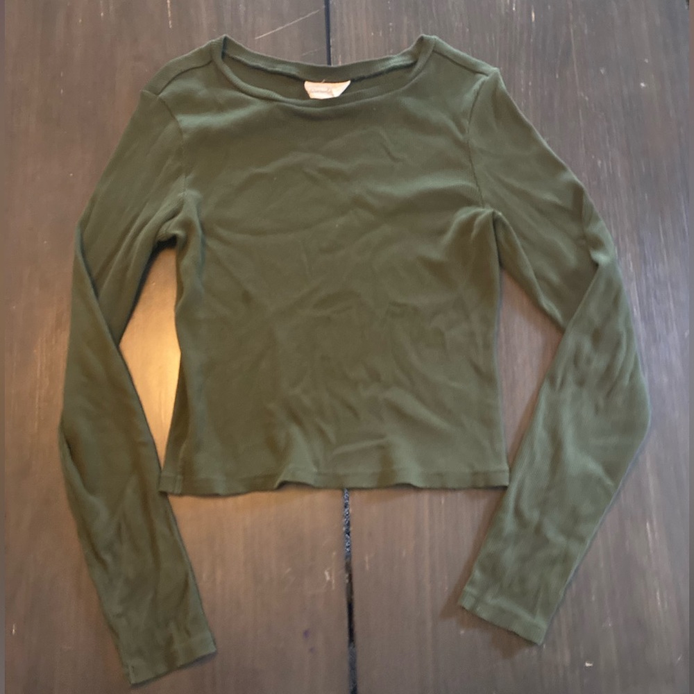 Universal Thread Green Crop Fitted T-Shirt